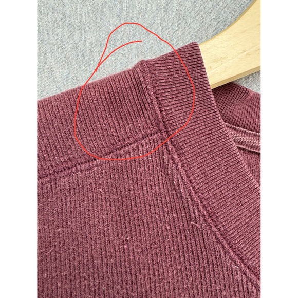 Abercrombie & Fitch Long Sleeve Shirt Mens XL VTG 90's Burgundy V Neck Casual - Picture 5 of 11
